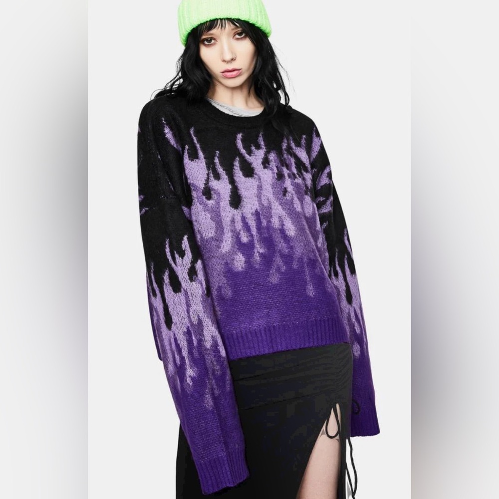 The ragged priest - purple flame sweater